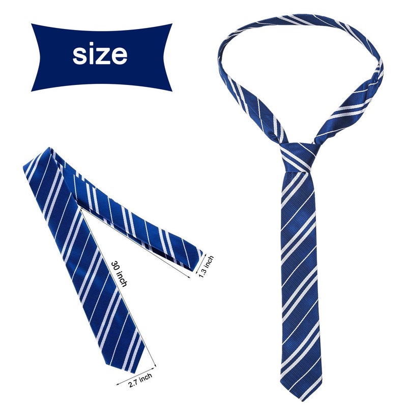 Funnlot Halloween Cosplay Tie Costume Accessory Blue Necktie Tie for Pretend Party Dress Up Costume Hand-Made Necktie (Blue) - Image 2